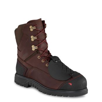 Red Wing Brnr XP 8-inch Waterproof Safety Toe Metguard Mens Safety Boots Dark Brown - Style 2434